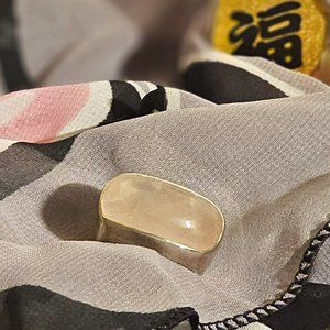Oblong Silver Quartz Ring